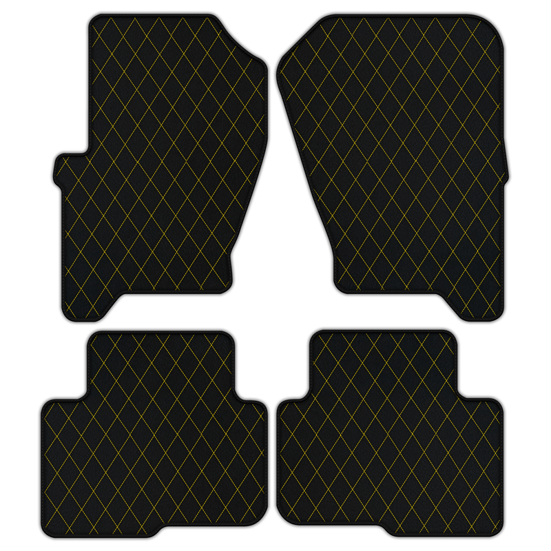 Customizable Leather Floor Mats with Single Diamond Pattern for Land Rover Discovery (2004-2009)