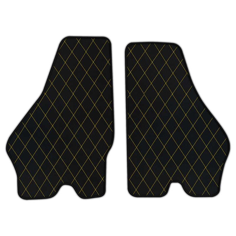 Customizable Leather Floor Mats with Single Diamond Pattern for Lamborghini Jalpa (1981-1988)