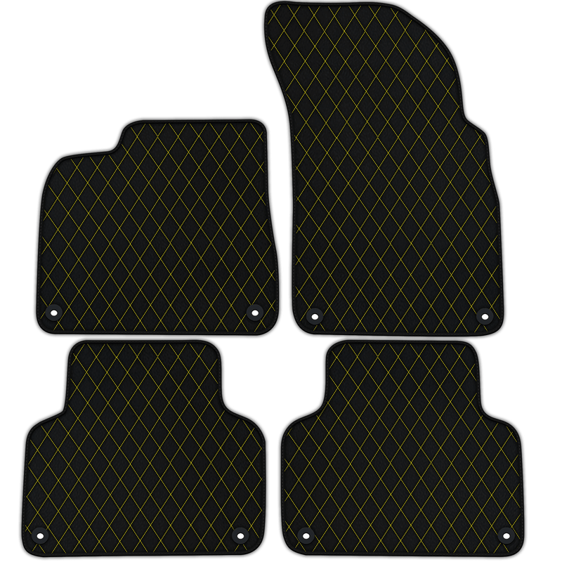 Customizable Leather Floor Mats with Single Diamond Pattern for Audi Q8 (2018-2023)