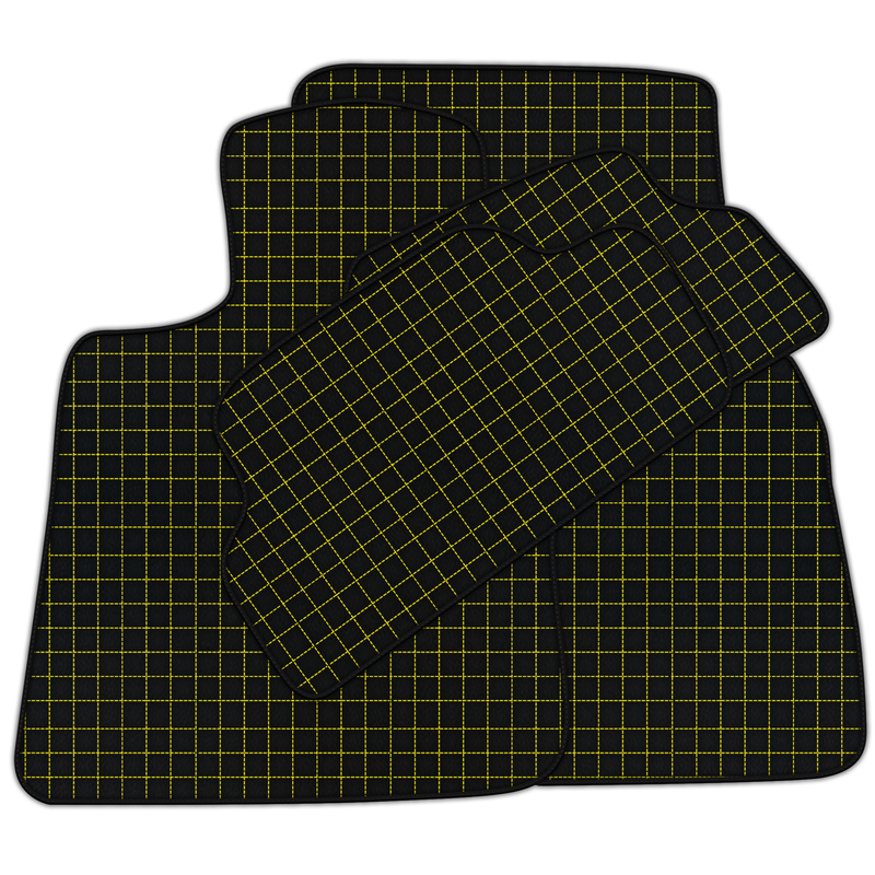 Customizable Leather Floor Mats with Square Pattern for Mini Clubman R55 (2007-2015)