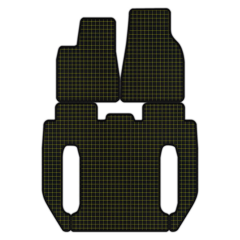 Customizable Leather Floor Mats with Square Pattern for Tesla Model X - 6 Seats (2016-2025)