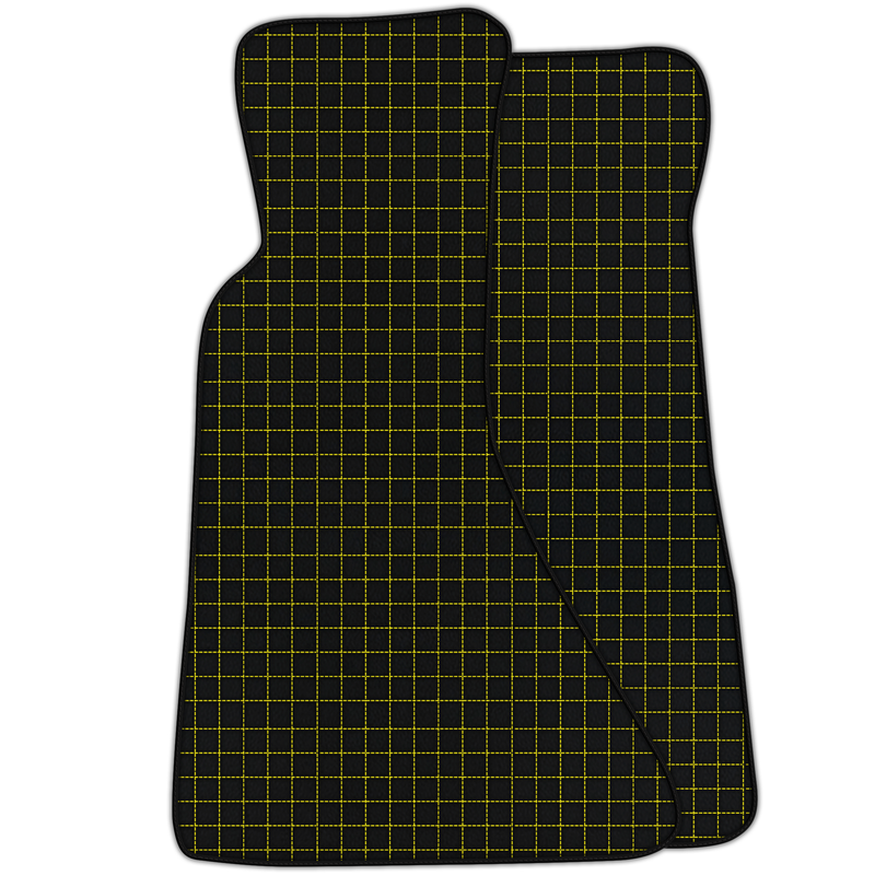 Customizable Leather Floor Mats with Square Pattern for Chevrolet Corvette C4 (1984-1996)