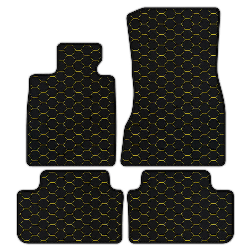 Customizable Leather Floor Mats with Symmetrical Hex Pattern for BMW M5 G90 (2023-2026) Sedan