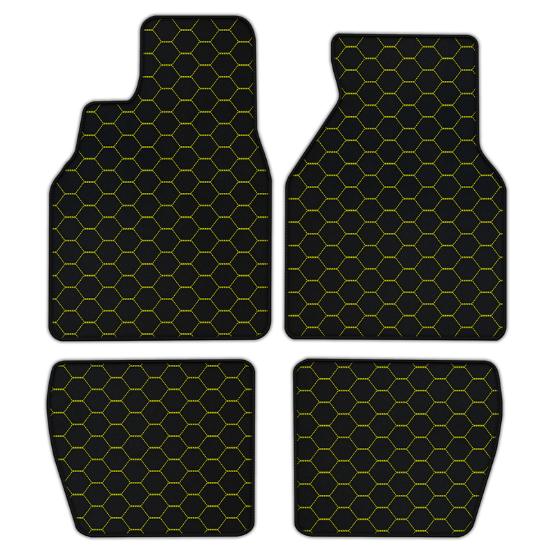 Customizable Leather Floor Mats with Symmetrical Hex Pattern for Pontiac FireBird (1993-2002)