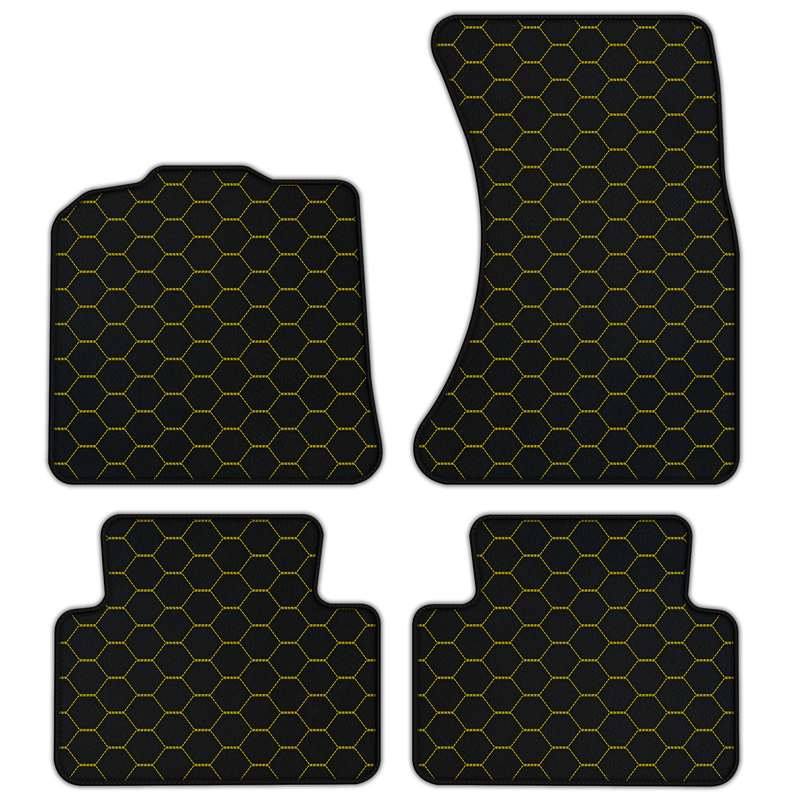 Customizable Leather Floor Mats with Symmetrical Hex Pattern for Porsche Macan (2014-2023)