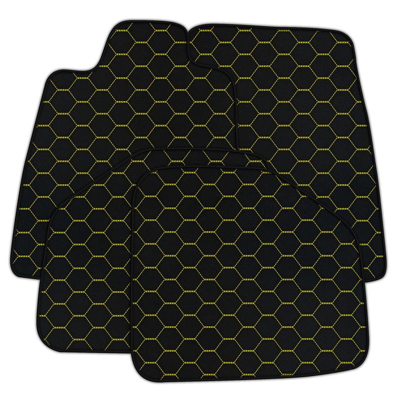 Customizable Leather Floor Mats with Symmetrical Hex Pattern for Aston Martin DBX (2020-2023)