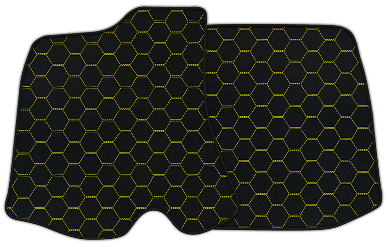 Customizable Leather Floor Mats with Symmetrical Hex Pattern for Ferrari Roma (2021–2024)