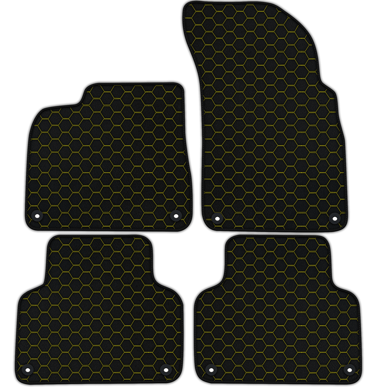 Customizable Leather Floor Mats with Symmetrical Hex Pattern for Audi Q7 4M (2015-2019)