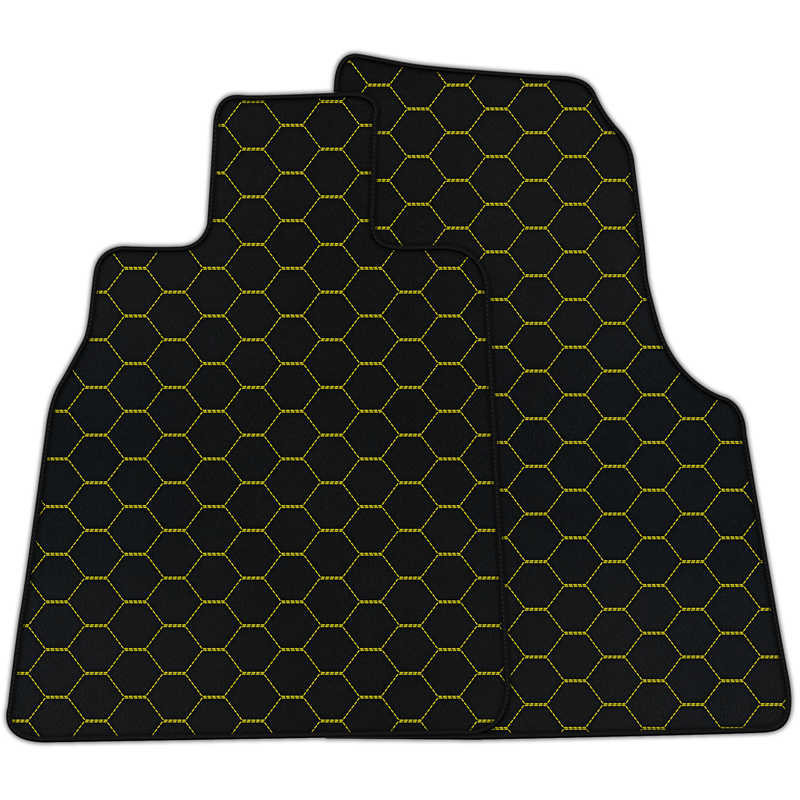 Customizable Leather Floor Mats with Symmetrical Hex Pattern for Chevrolet Corvette C8 (2020-2024)