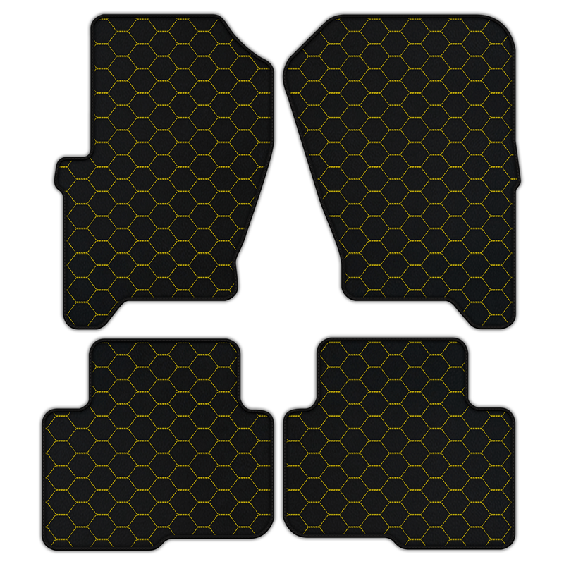 Customizable Leather Floor Mats with Symmetrical Hex Pattern for Land Rover Discovery (2004-2009)