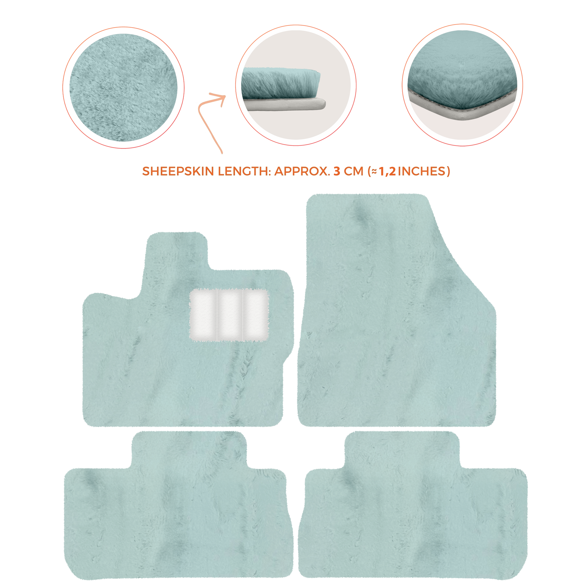 Premium Sheepskin Floor Mats for 2003-2007 Land Rover Freelander