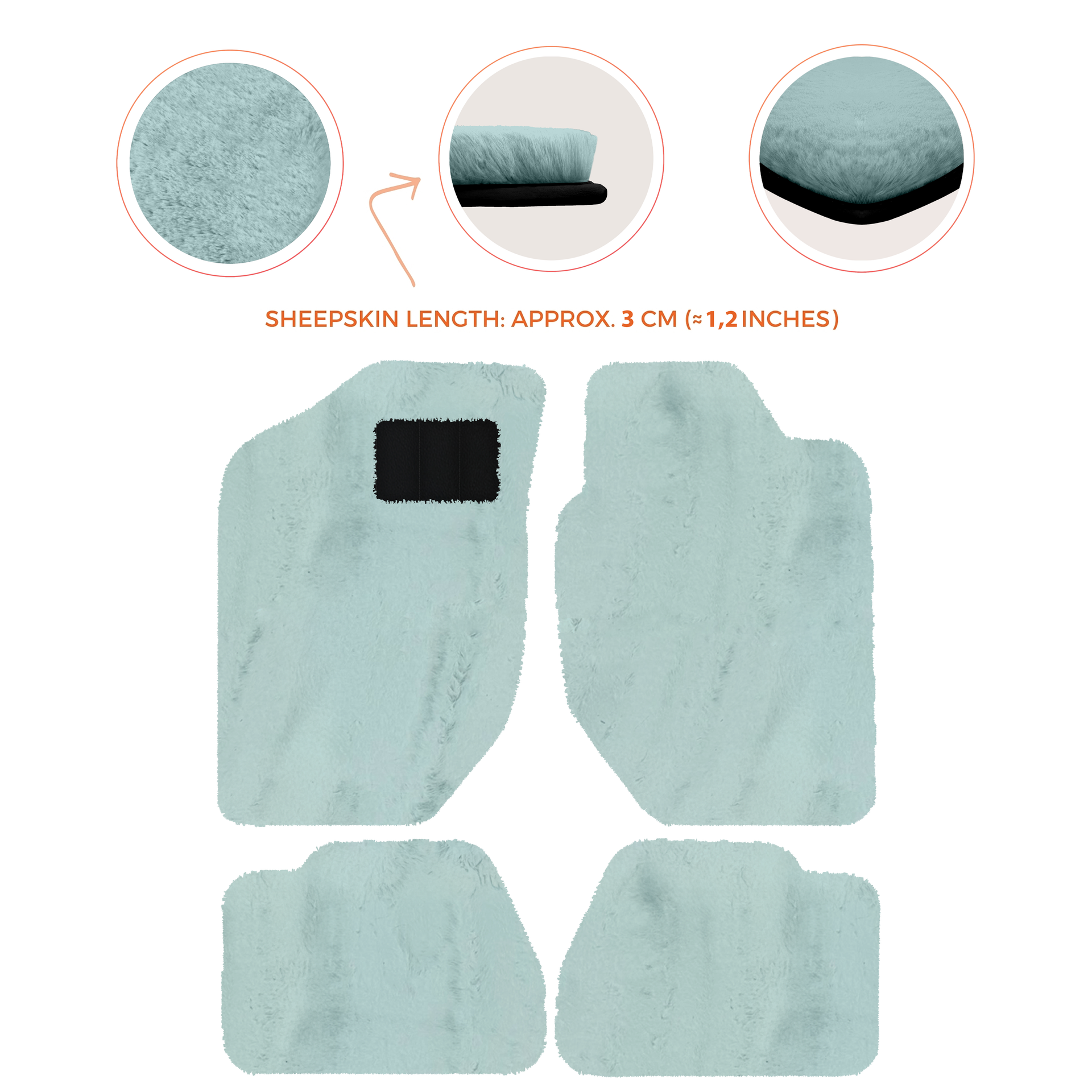 Luxury Sheepskin Floor Mats for Land Rover Discovery Sport (2015-2019)