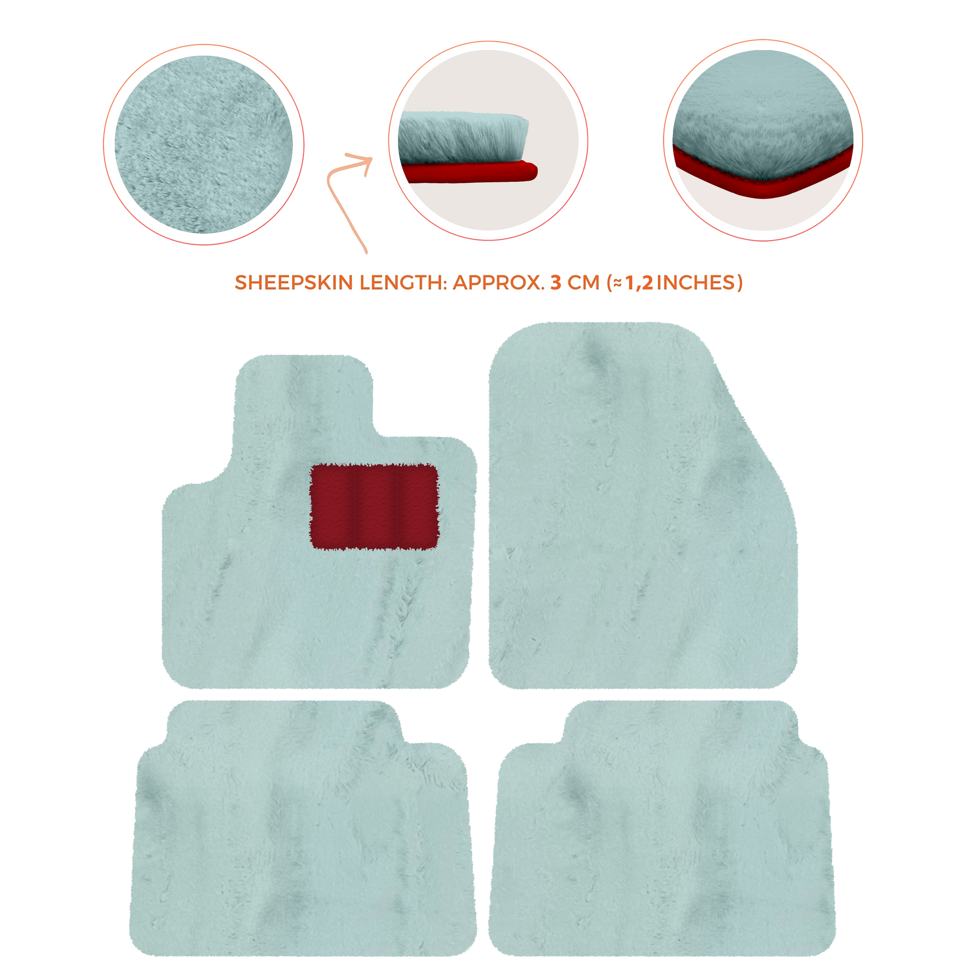 Luxury Sheepskin Floor Mats for Land Rover Discovery Sport (2015-2019)