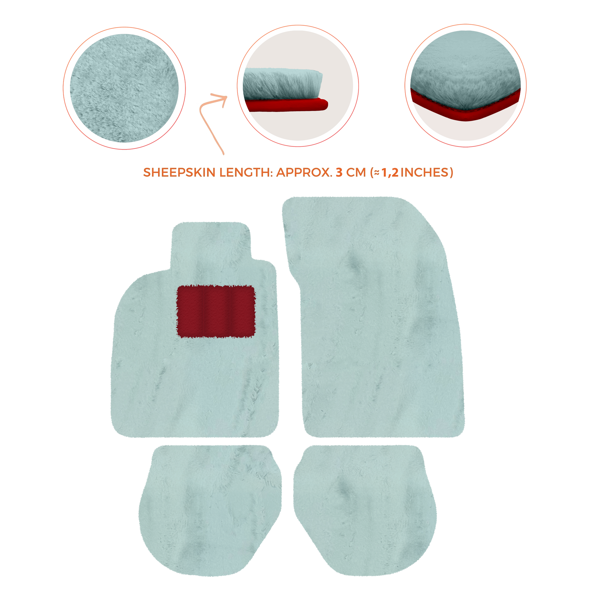 Customizable Leather Floor Mats with Triangle Pattern for Porsche 911 - 993 (1994-1998) - AutoWin