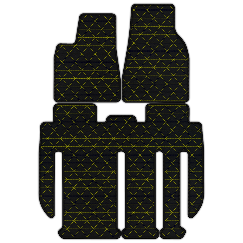 Customizable Leather Floor Mats with Triangle Pattern for Tesla Model X - 7 Seats (2017-2025)