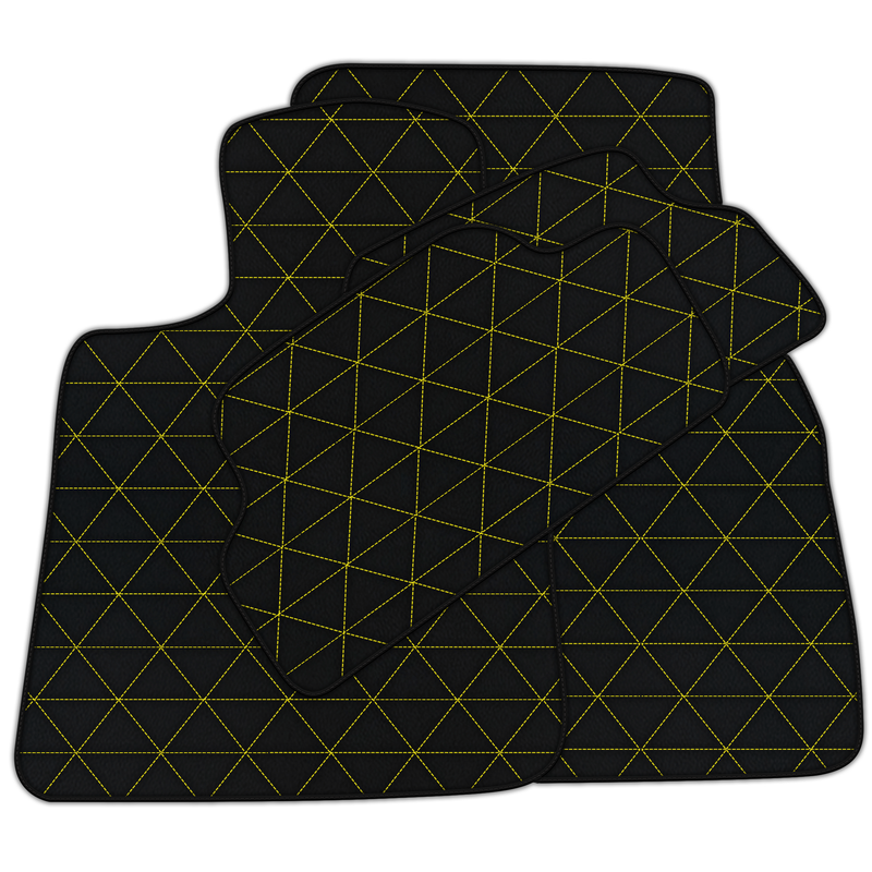Customizable Leather Floor Mats with Triangle Pattern for Mini Cooper / One Electric (2020-2023)