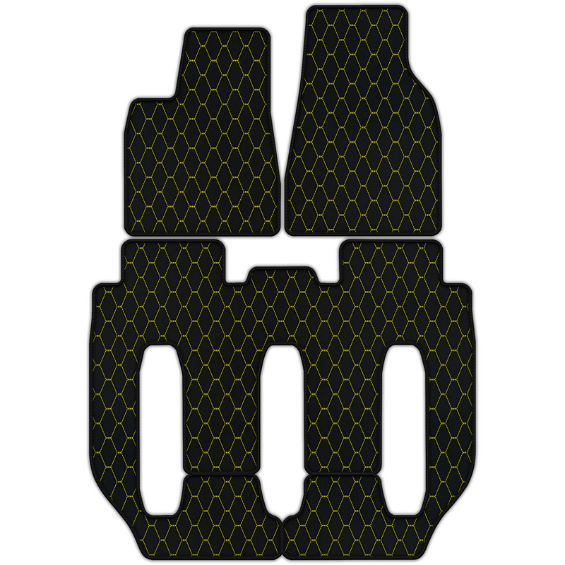 Customizable Leather Floor Mats with Viper Hex Pattern for Tesla Model X - 7 Seats (2016-2017)