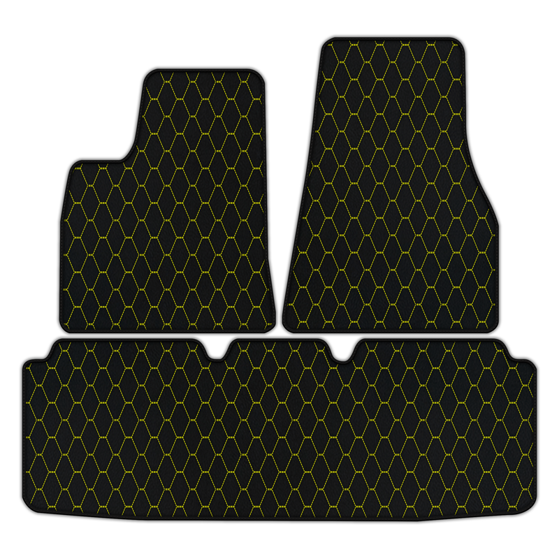 Customizable Leather Floor Mats with Vertical Pattern for Tesla Model S (2012-2023)