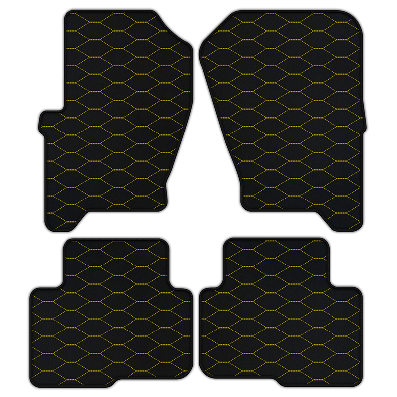 Customizable Leather Floor Mats with Viper Hex Pattern for Land Rover Discovery (2004-2009)