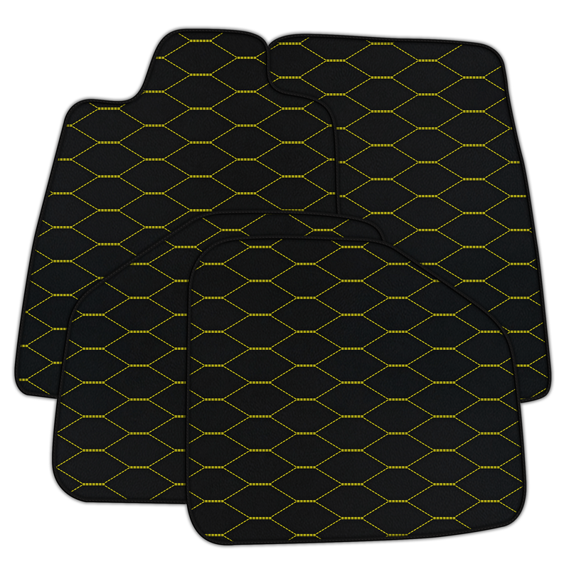 Customizable Leather Floor Mats with Viper Hex Pattern for Aston Martin DBX (2020-2023)