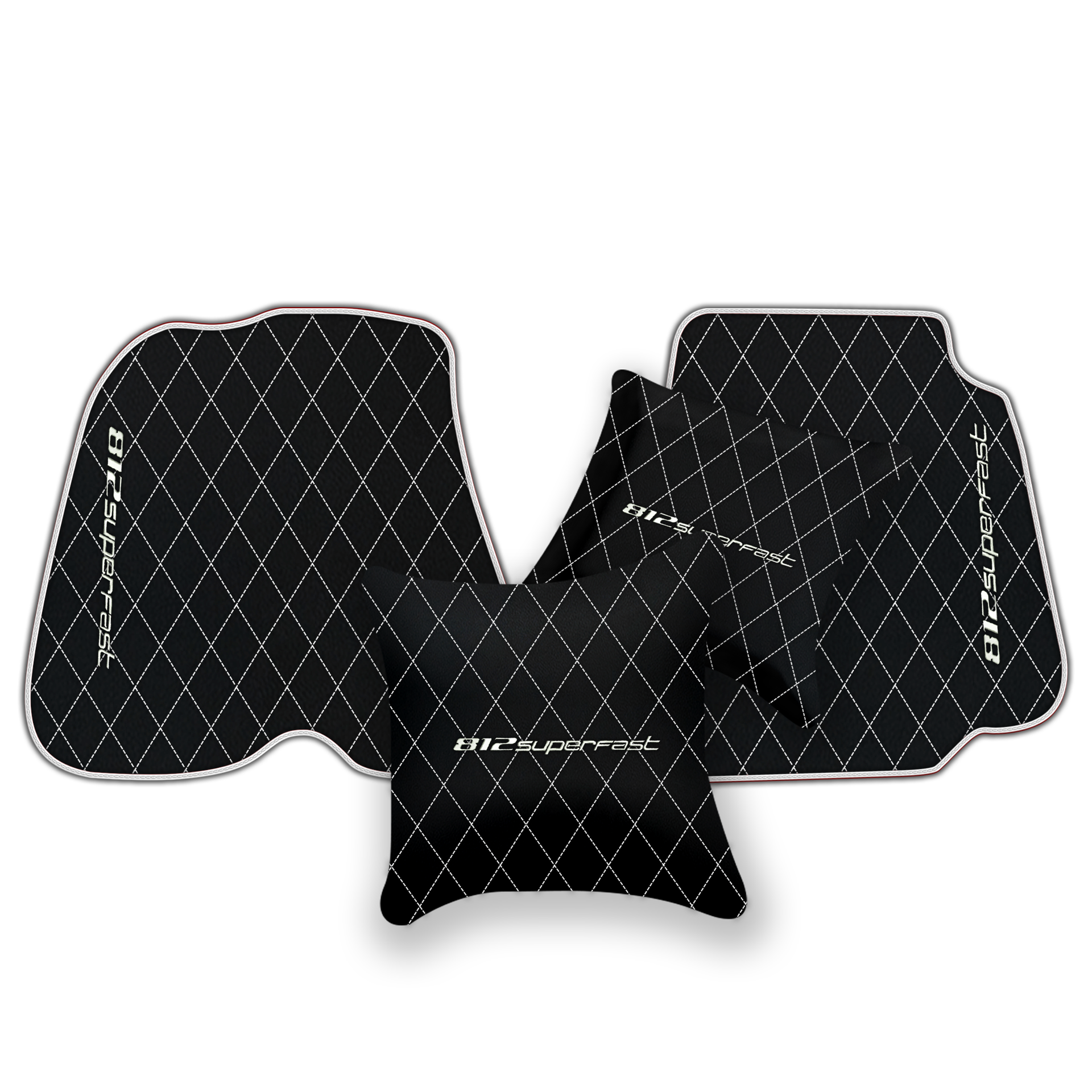 Premium Black Leather Floor Mats for Ferrari F12 (2012-2022)