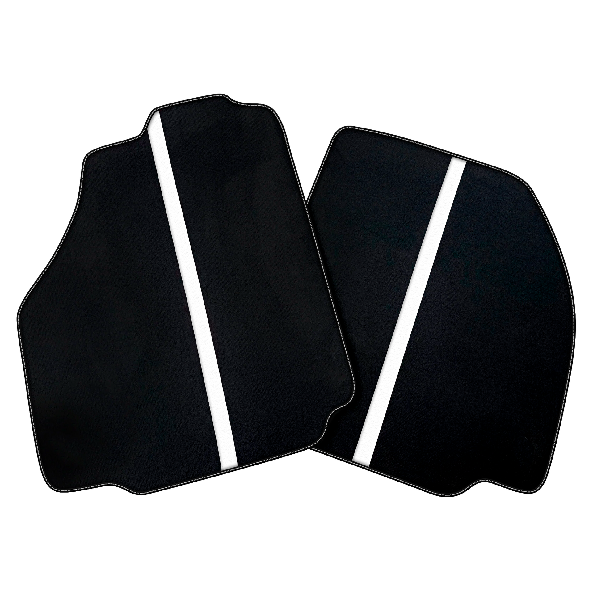 Black Car Floor Mats with Leather Line for Ferrari F8 Tributo (2019-2023) | Various Colors