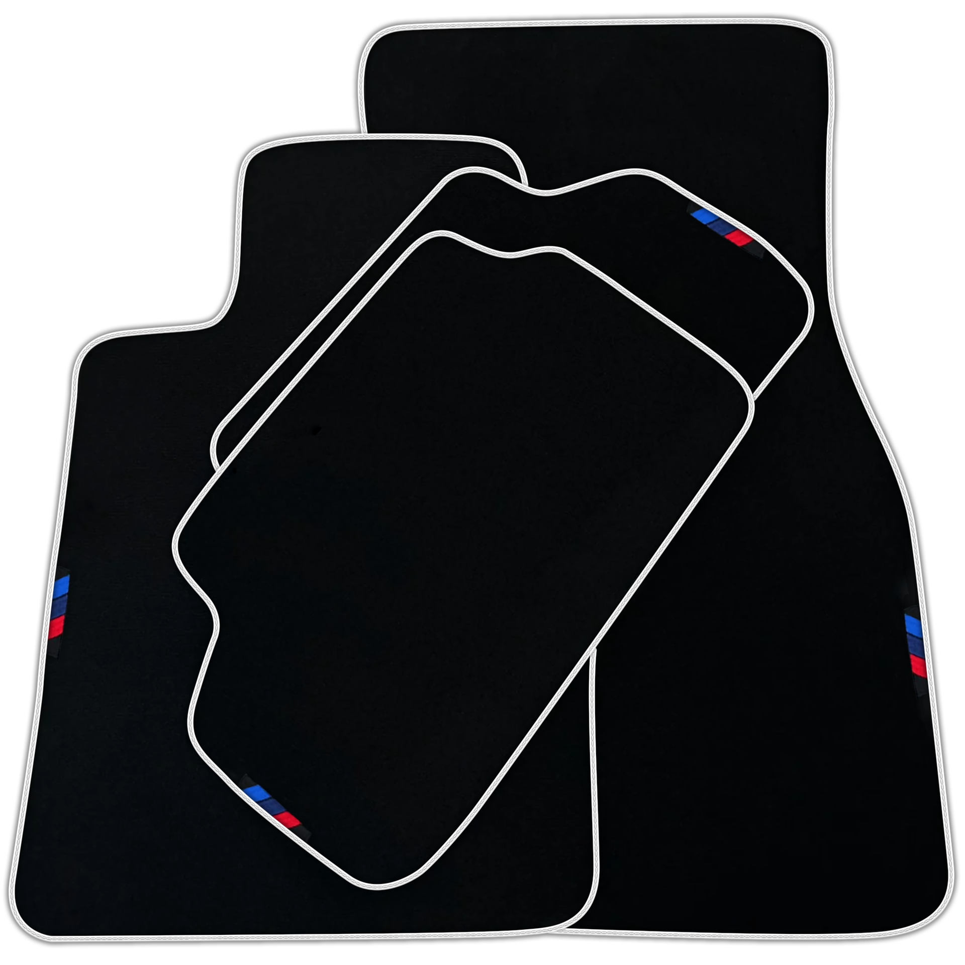 Black Floor Mats For BMW X1 Series F48 | White Trim | Various Trim Colors