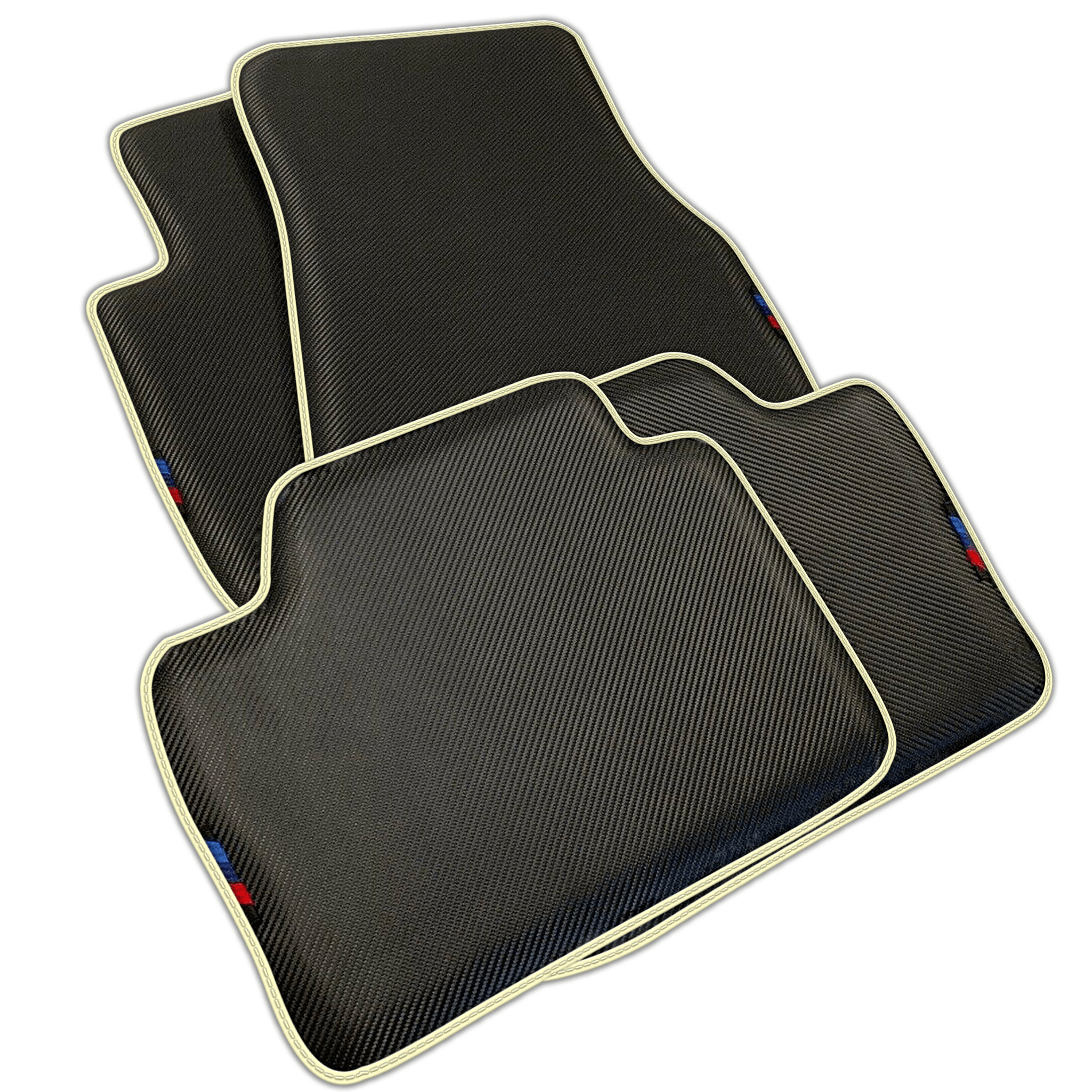 Black Carbon Fiber Floor Mats for BMW 1 Series E81 3-door Hatchback 2006-2011 | Various Trim Colors