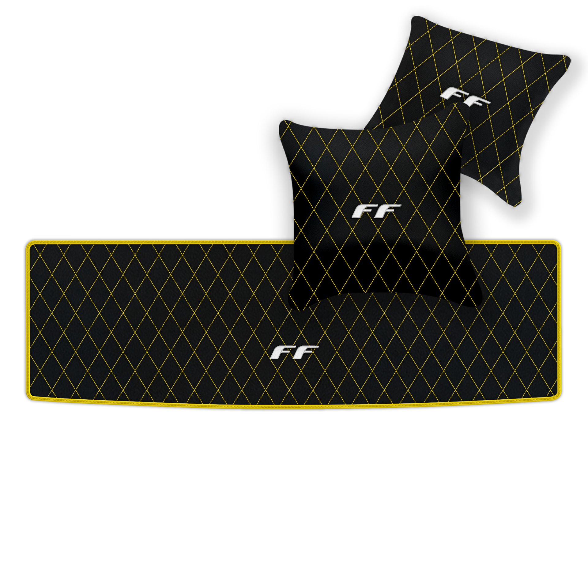 Luxury Black Leather Floor Mats for Ferrari Roma (2021-2024)