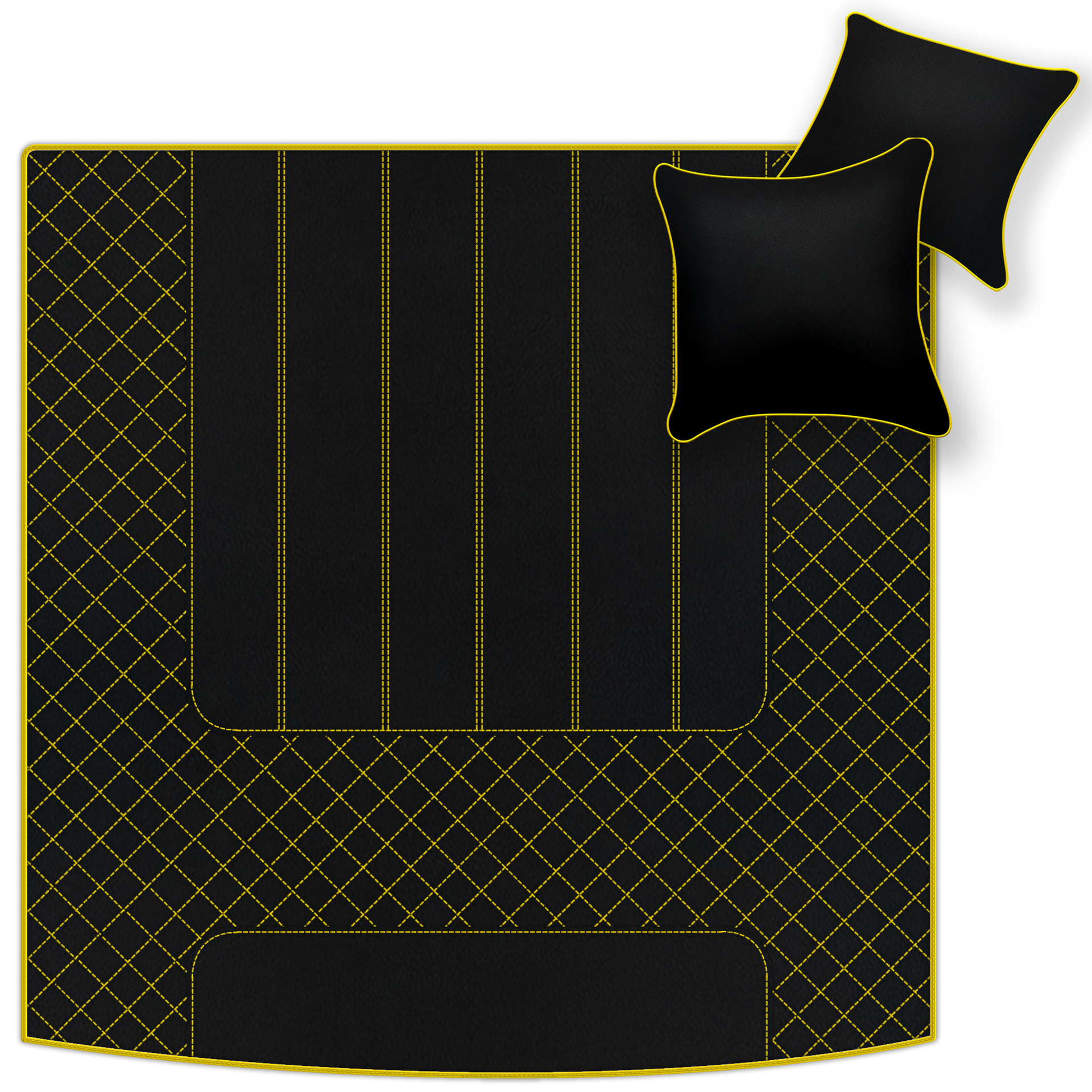 Premium Black Leather Floor Mats for Rolls Royce Shadow (1965-1977)