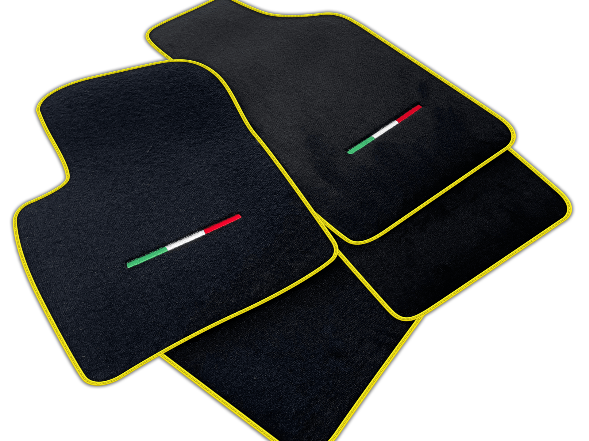 Italian Edition Black Floor Mats for Fiat 500e (2020-2024) Cabrio