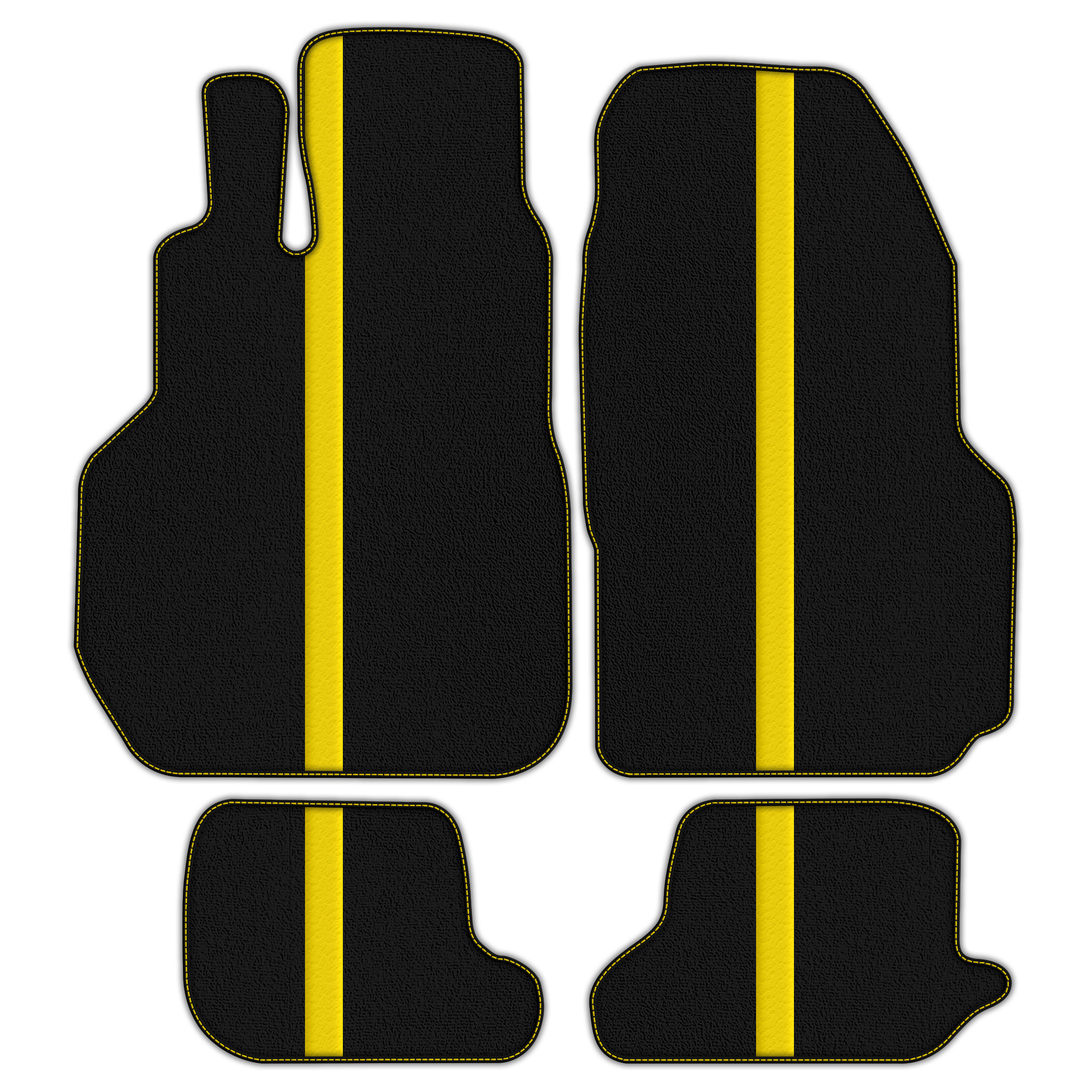 Black Floor Mats with Leather Line for Nissan GT-R (2009-2023) - Various Colors