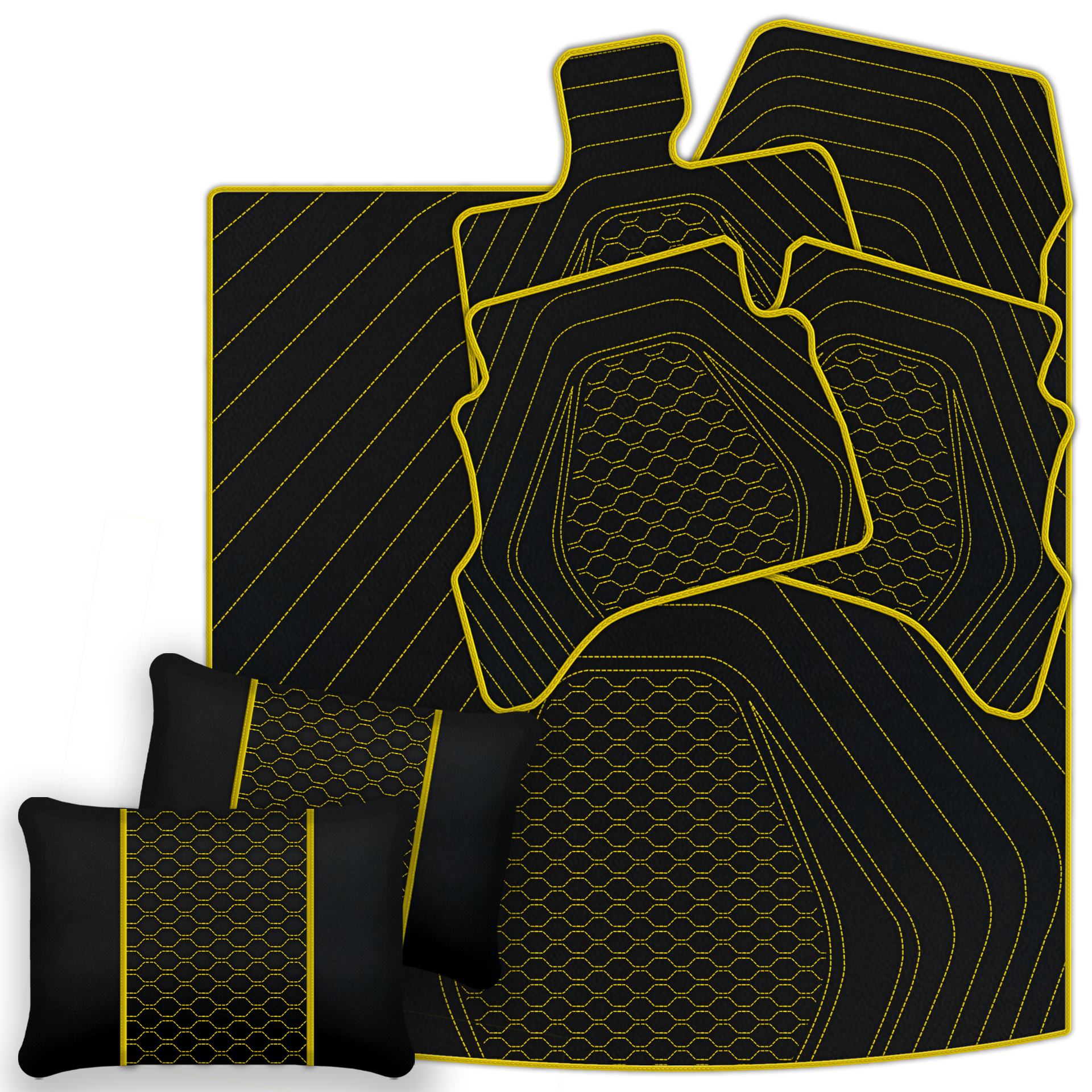 Premium Black Leather Floor Mats for Ferrari Mondial (1983-1993)