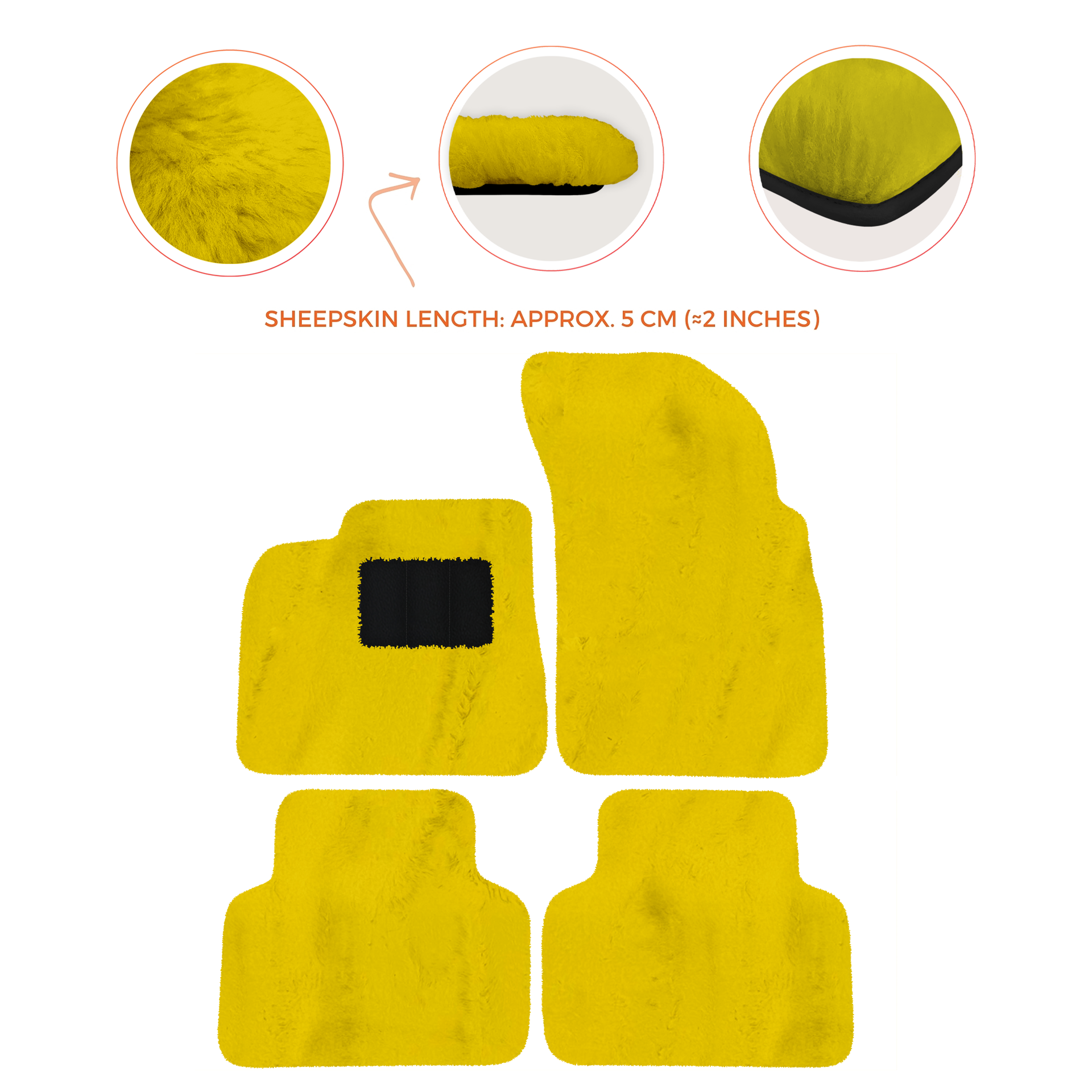 Premium Sheepskin Floor Mats for Lamborghini Countach 1974-1990
