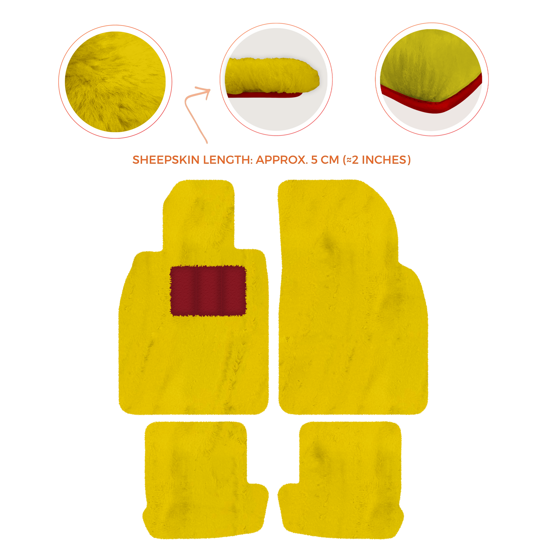 Premium Quality Sheepskin Floor Mats for Porsche 924 (1976-1988)