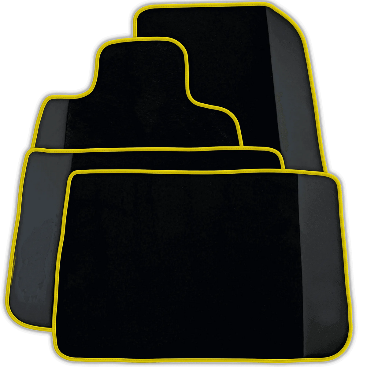 AutoWin Black Floor Mats for Rolls Royce Phantom Sedan (2003-2016) with Leather | Various Trim Colors