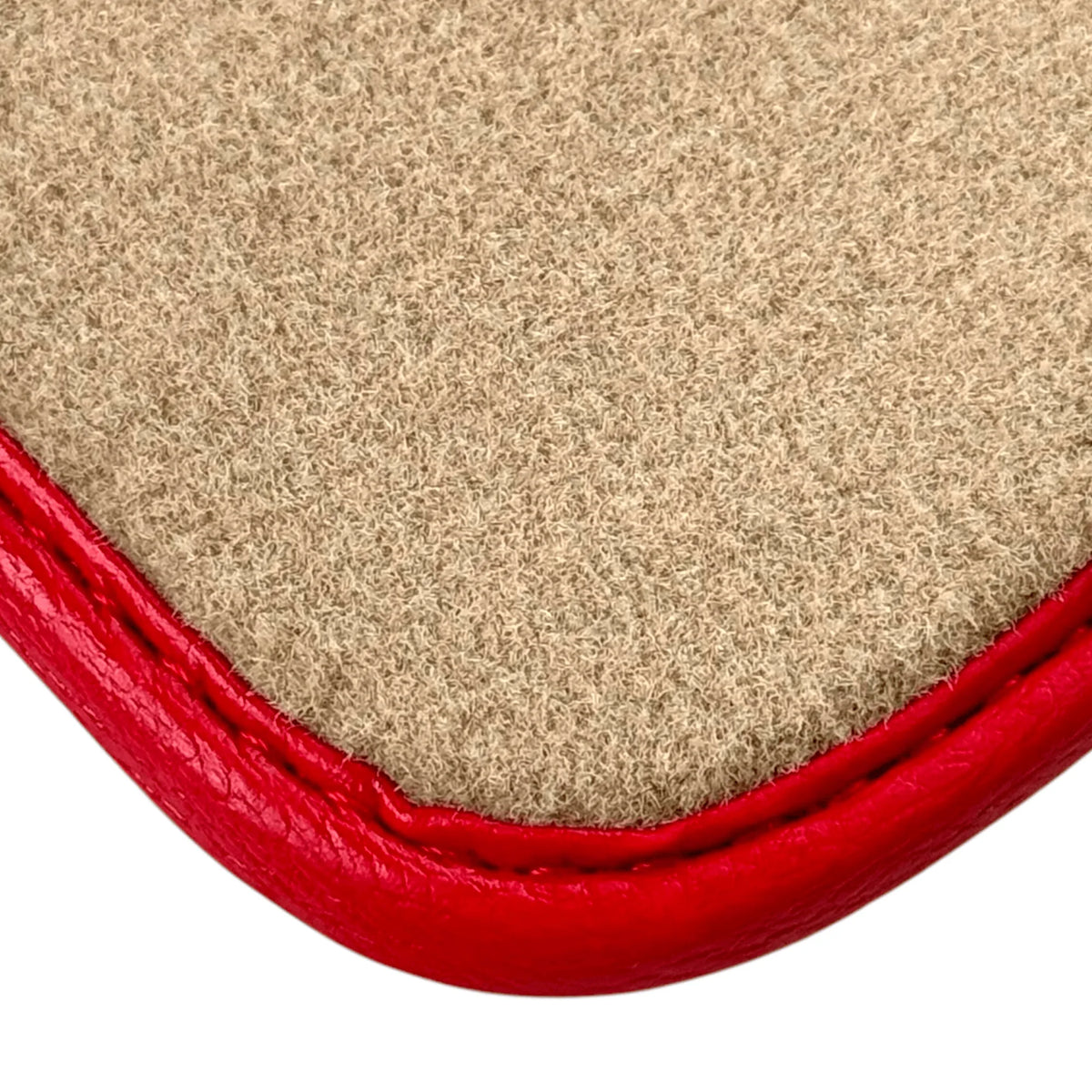 Beige Floor Mats for Ferrari 296 GTB (2022-2027) with Beige Nappa Leather | Red Trim