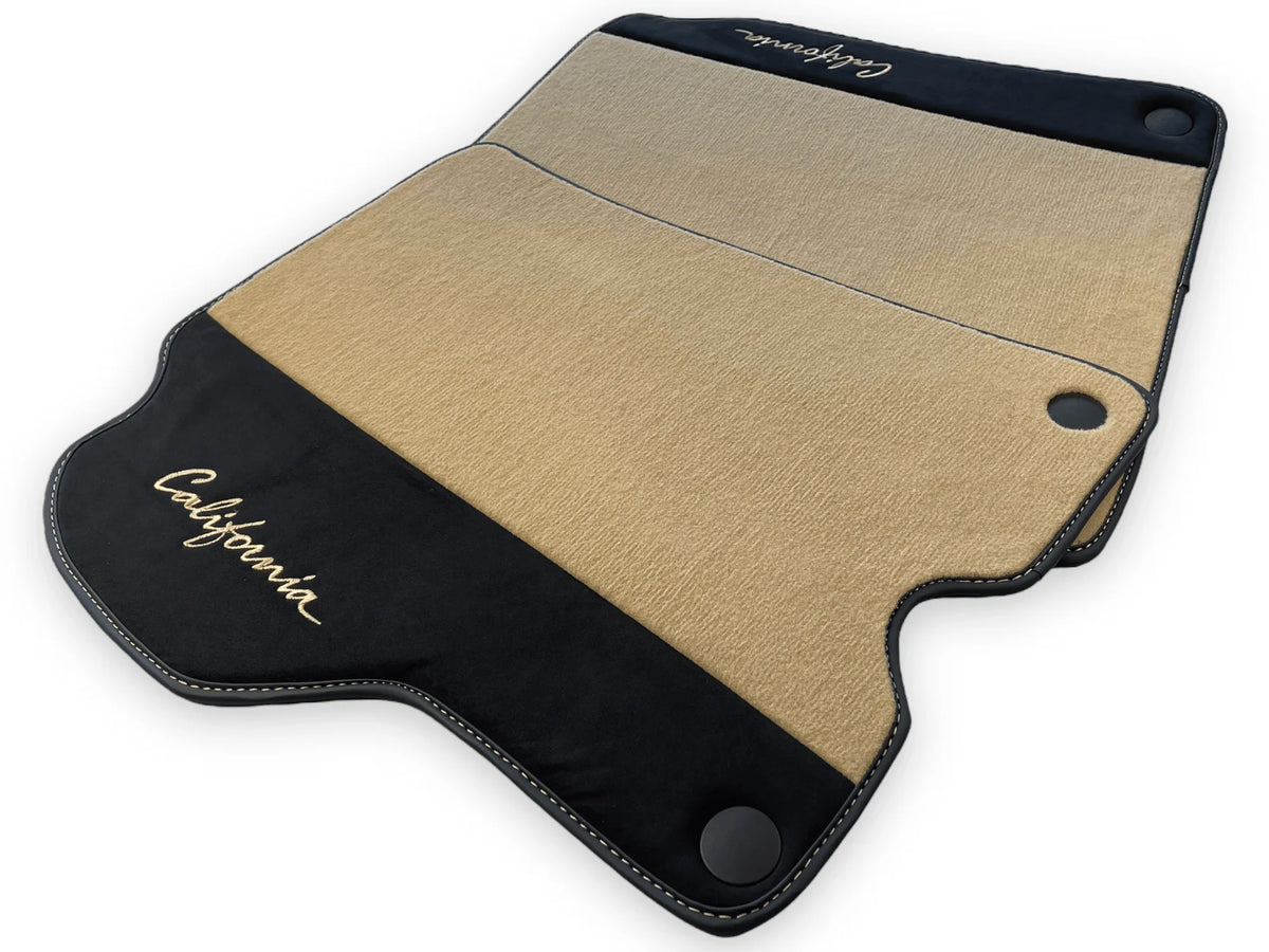 Beige Floor Mats For Ferrari California 2008-2014 With Alcantara - AutoWin
