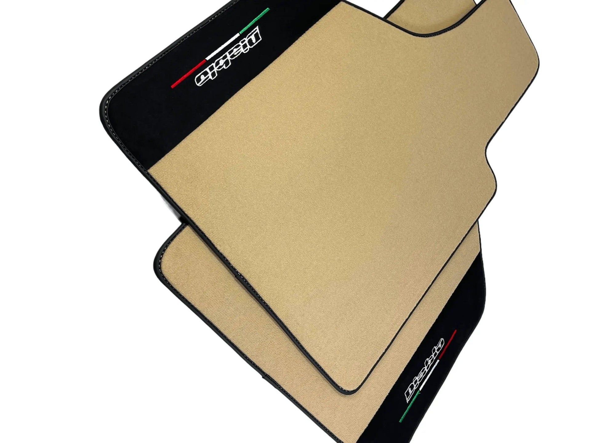 Beige Floor Mats for Lamborghini Diablo 1990-2001 With Alcantara Leather - AutoWin