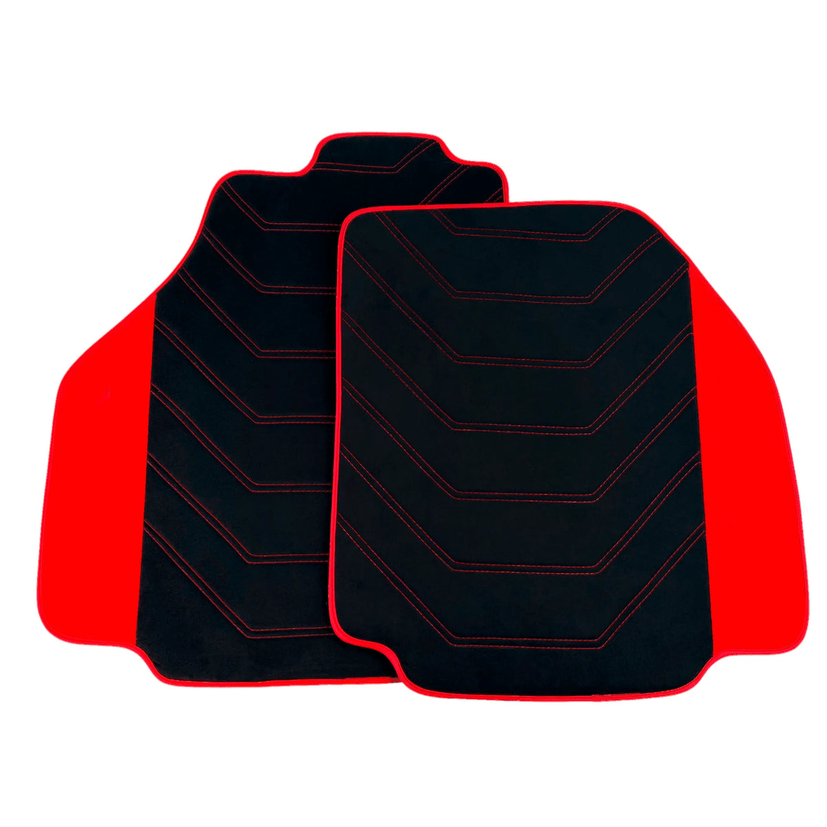 Black Alcantara Floor Mats for Ferrari 458 Speciale (2012-2015) with Red Alcantara Accents