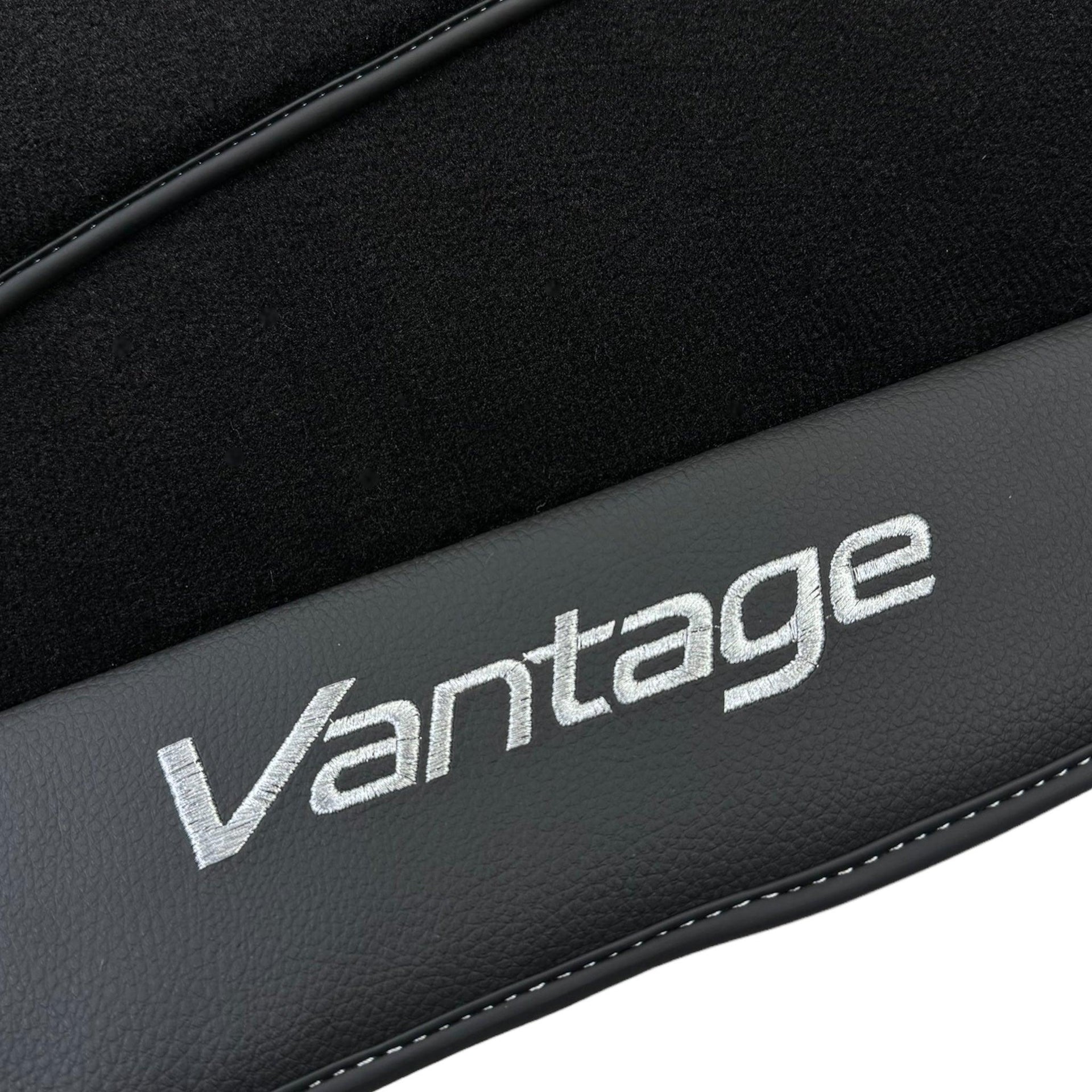 Black Floor Mats for Aston Martin V8 Vantage (2005–2023) with Leather - AutoWin