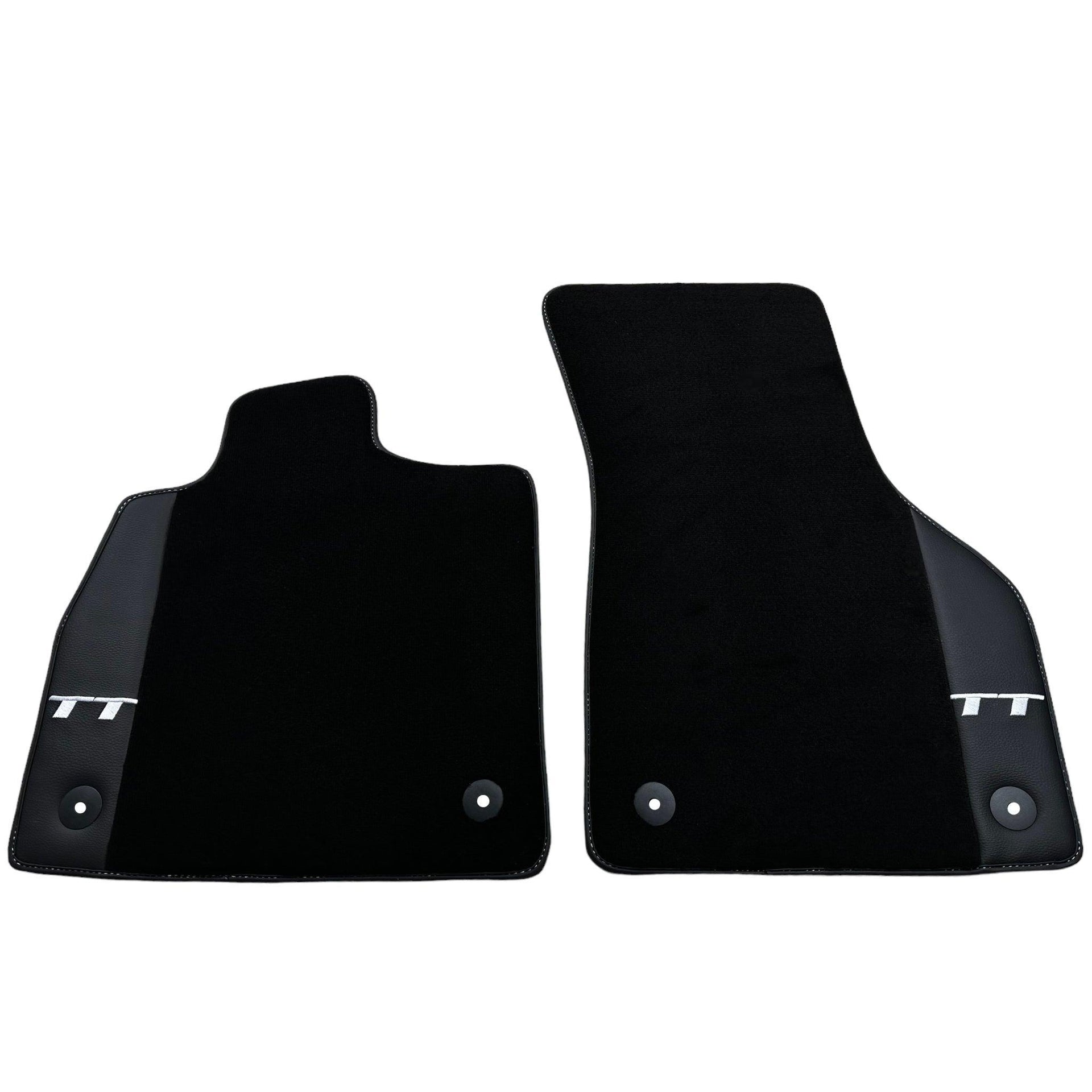 Black Floor Mats for Audi TT MK1 Convertible (1998-2006) with Leather - AutoWin