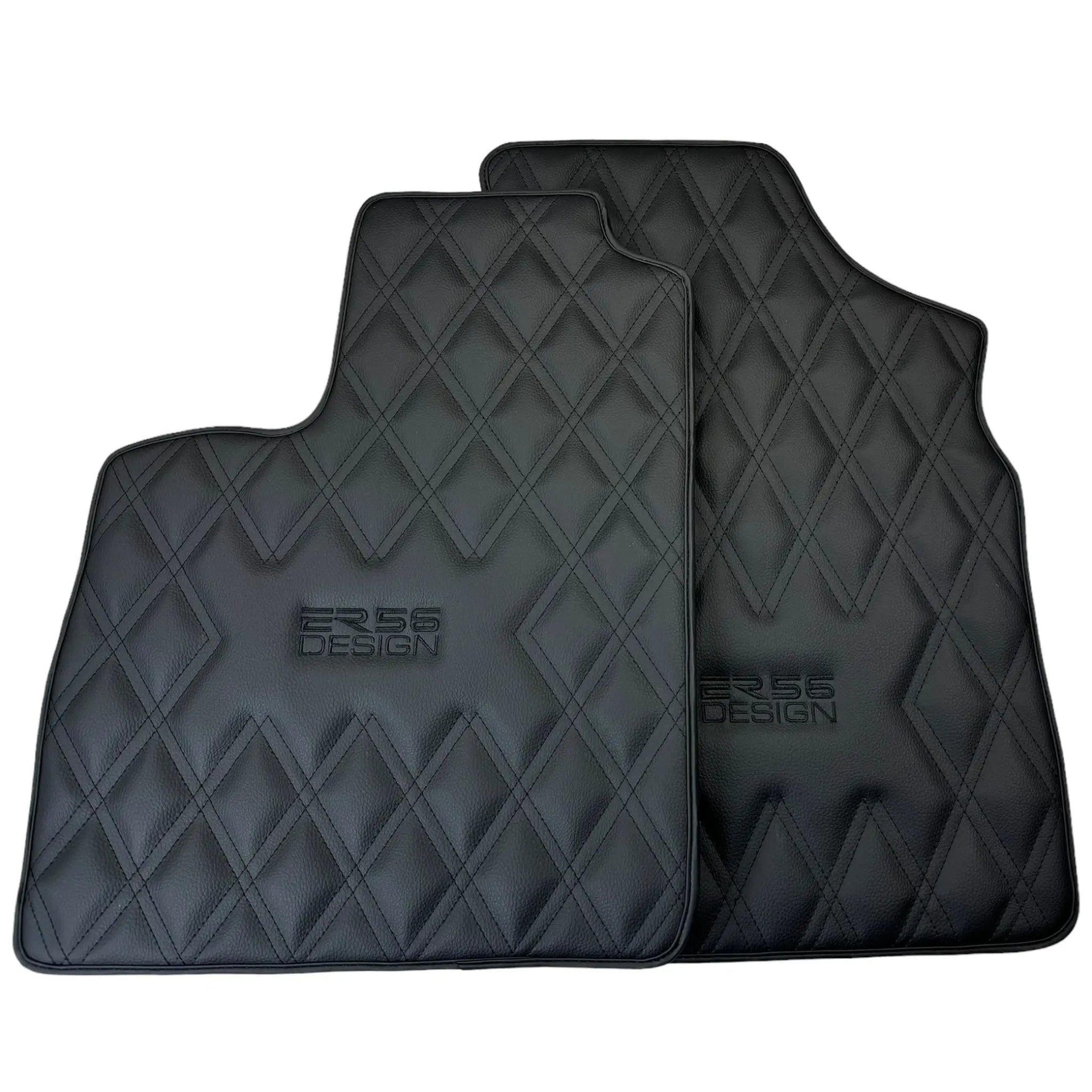Black Floor Mats for Bentley Continental GT (2003–2011) with Leather | ER56 Design - AutoWin