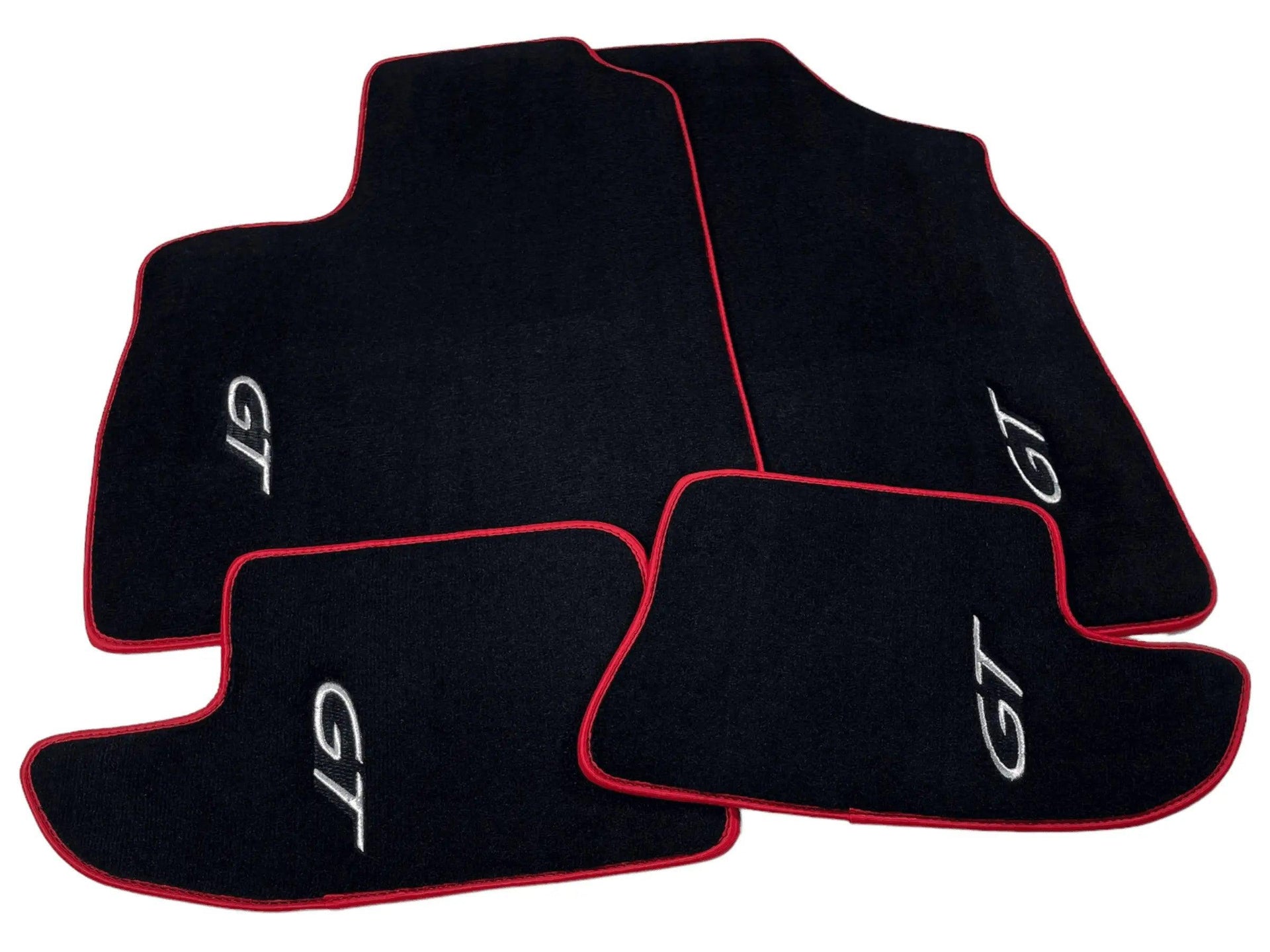 Black Floor Mats For Bentley Continental GT (2011–2018) With Red Trim - AutoWin