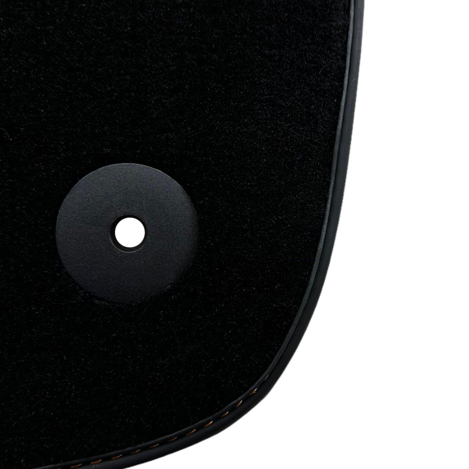 Black Floor Mats For Bentley Continental GT (2018–2023) with Orange Alcantara Leather - AutoWin