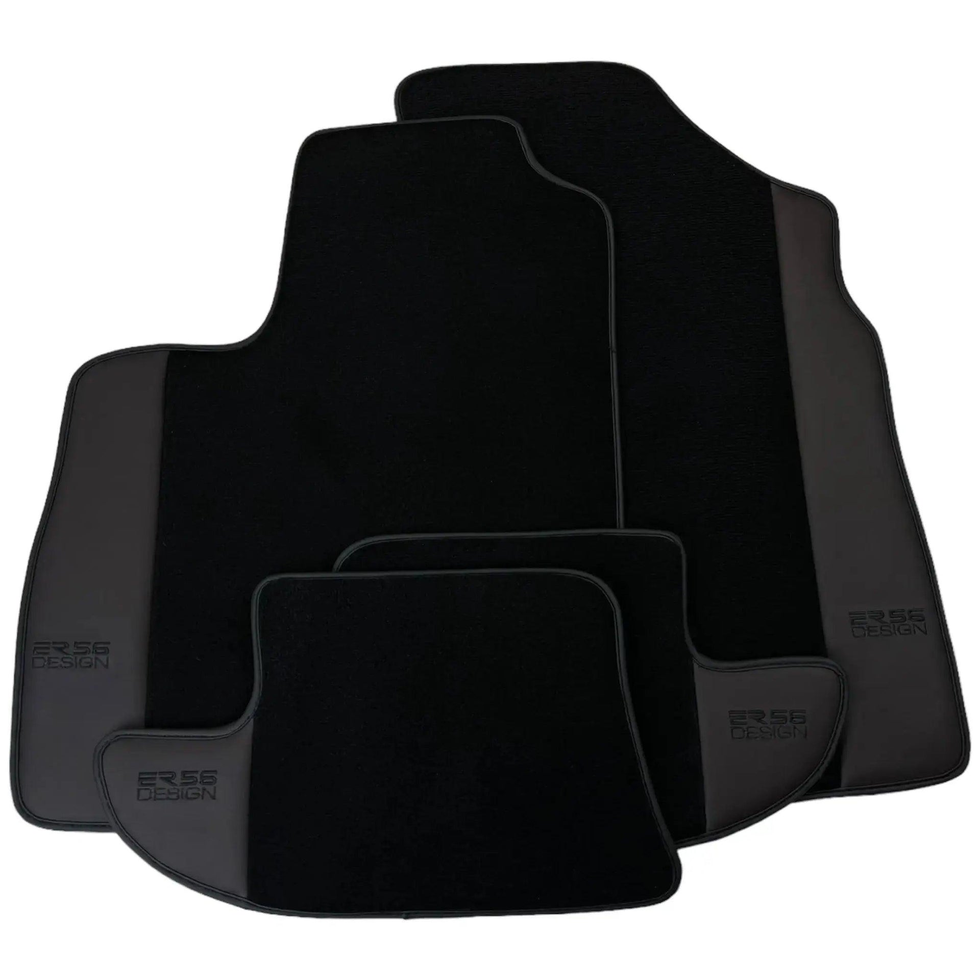 Black Floor Mats for Bentley Continental GTC (2006–2011) with Dark Brown Leather | ER56 Design - AutoWin