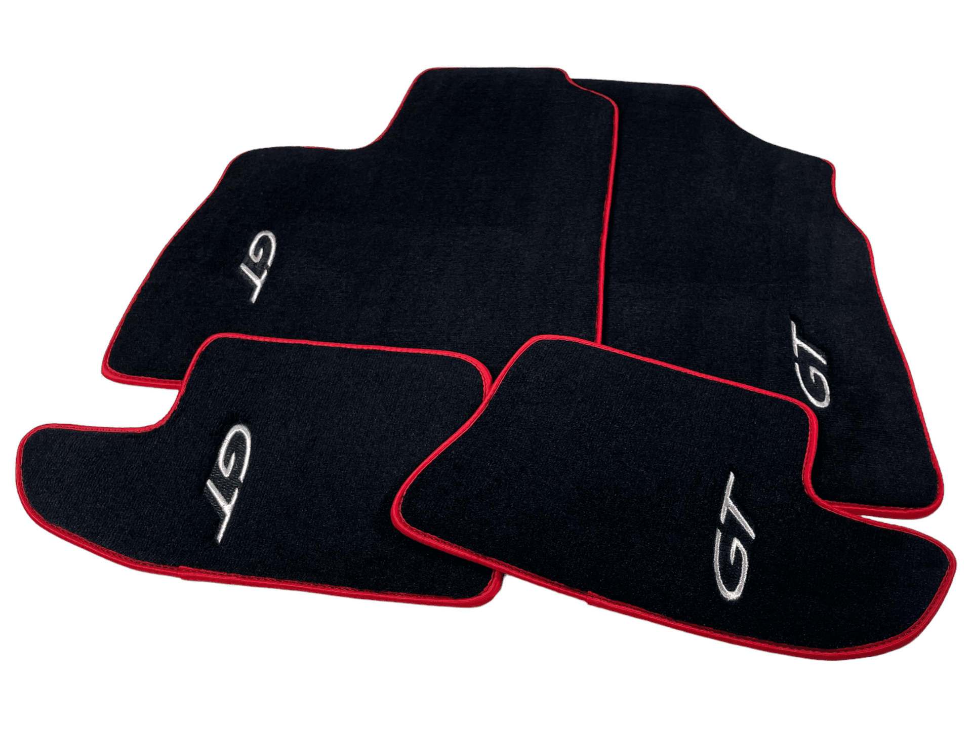 Black Floor Mats For Bentley Continental GTC (2006–2011) With Red Trim - AutoWin