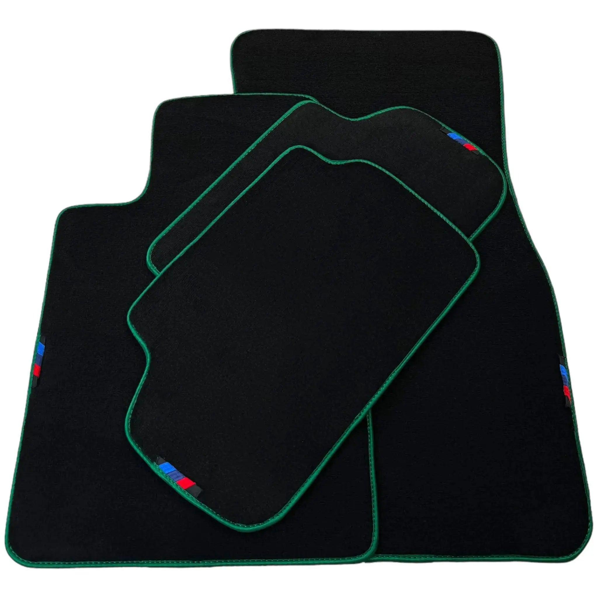 Black Floor Mats For BMW 1 Series E81 | Green Trim - AutoWin