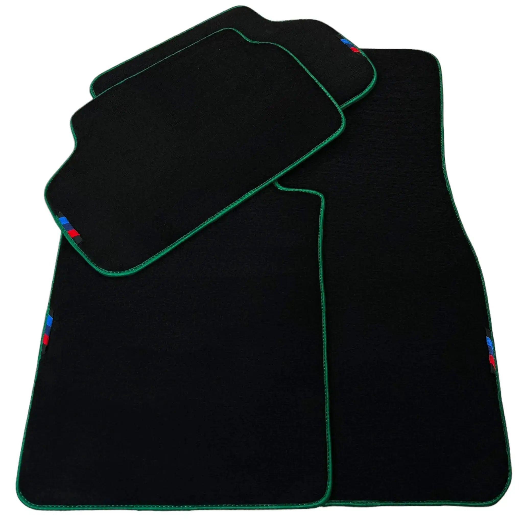 Black Floor Mats For BMW 1 Series E81 | Green Trim - AutoWin