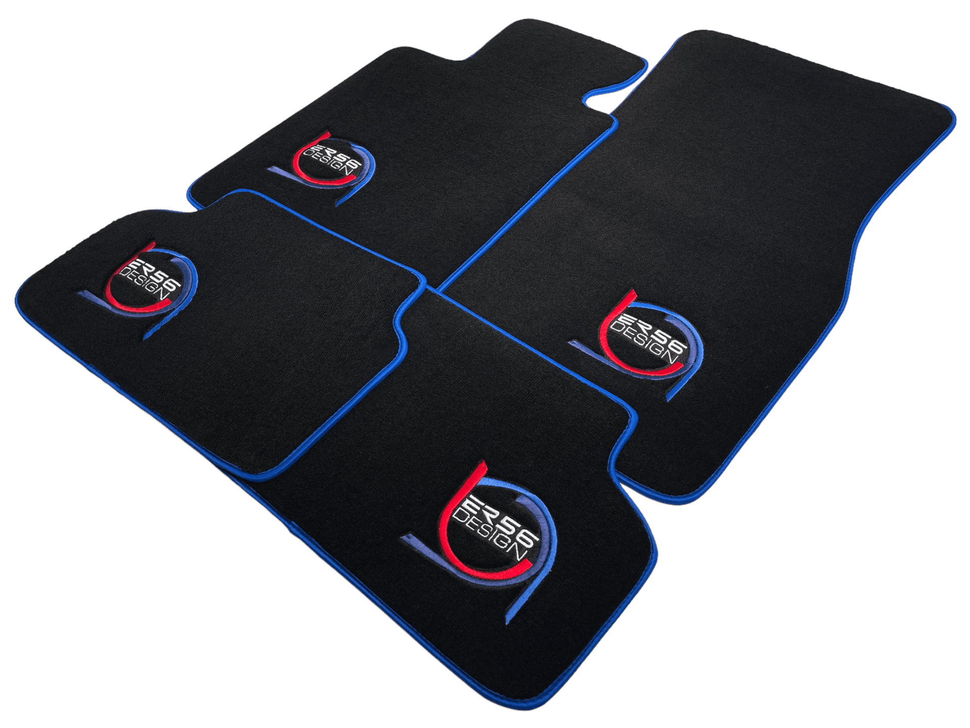 Black Floor Mats For BMW M3 G81 Touring (2022-2026) ER56 Design Limited Edition Blue Trim - AutoWin
